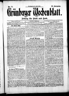Grünberger Wochenblatt: Zeitung für Stadt und Land, No. 75. (24. Juni 1913)
