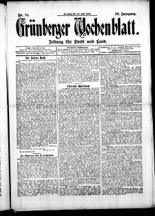 Grünberger Wochenblatt: Zeitung für Stadt und Land, No. 75. (24. Juni 1913)