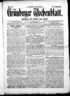 Grünberger Wochenblatt: Zeitung für Stadt und Land, No. 83. (12. Juli 1913)