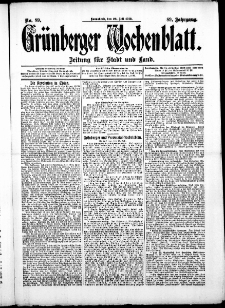 Grünberger Wochenblatt: Zeitung für Stadt und Land, No. 89. (26. Juli 1913)