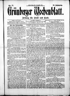 Grünberger Wochenblatt: Zeitung für Stadt und Land, No. 97. (14. August 1913)