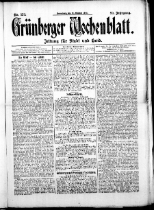 Grünberger Wochenblatt: Zeitung für Stadt und Land, No. 122. (11. Oktober 1913)