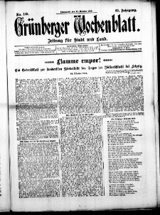 Grünberger Wochenblatt: Zeitung für Stadt und Land, No. 125. (18. Oktober 1913)