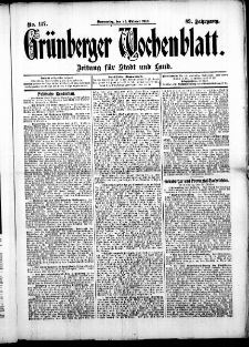Grünberger Wochenblatt: Zeitung für Stadt und Land, No. 127. (23. Oktober 1913)