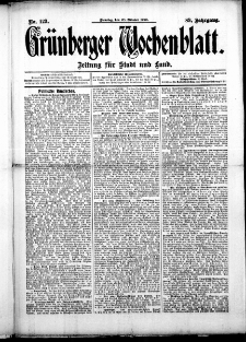 Grünberger Wochenblatt: Zeitung für Stadt und Land, No. 129. (28. Oktober 1913)