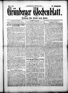 Grünberger Wochenblatt: Zeitung für Stadt und Land, No. 131. (1. November 1913)