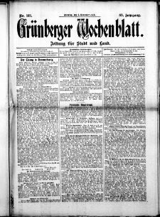 Grünberger Wochenblatt: Zeitung für Stadt und Land, No. 132. (4. November 1913)