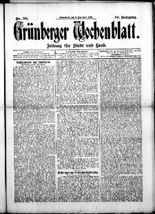Grünberger Wochenblatt: Zeitung für Stadt und Land, No. 134. (8. November 1913)
