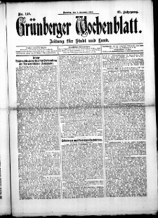 Grünberger Wochenblatt: Zeitung für Stadt und Land, No. 144. (2. Dezember 1913)