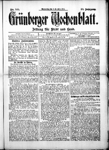 Grünberger Wochenblatt: Zeitung für Stadt und Land, No. 145. (4. Dezember 1913)