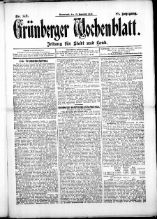Grünberger Wochenblatt: Zeitung für Stadt und Land, No. 149. (13. Dezember 1913)