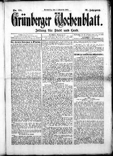 Grünberger Wochenblatt: Zeitung für Stadt und Land, No. 151. (18. Dezember 1913)