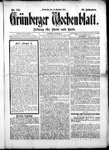 Grünberger Wochenblatt: Zeitung für Stadt und Land, No. 152. (20. Dezember 1913)