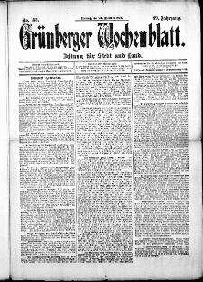 Grünberger Wochenblatt: Zeitung für Stadt und Land, No. 153. (23. Dezember 1913)