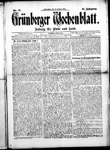 Grünberger Wochenblatt: Zeitung für Stadt und Land, No. 26. (28. Februar 1914)