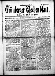 Grünberger Wochenblatt: Zeitung für Stadt und Land, No. 59. (16. Mai 1914)