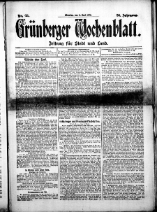 Grünberger Wochenblatt: Zeitung für Stadt und Land, No. 69. (9. Juni 1914)