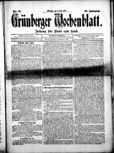 Grünberger Wochenblatt: Zeitung für Stadt und Land, No. 69. (9. Juni 1914)