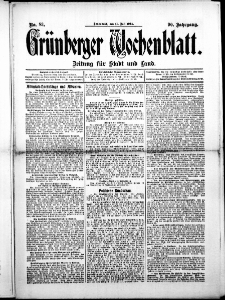 Grünberger Wochenblatt: Zeitung für Stadt und Land, No. 83. (11. Juli 1914)