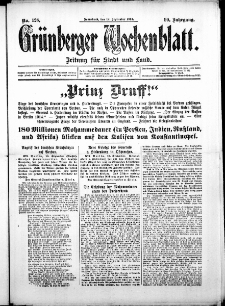 Grünberger Wochenblatt: Zeitung für Stadt und Land, No. 128. (12. September 1914)