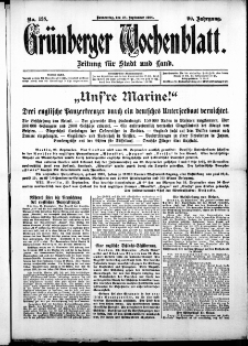 Grünberger Wochenblatt: Zeitung für Stadt und Land, No. 138. (24. September 1914)