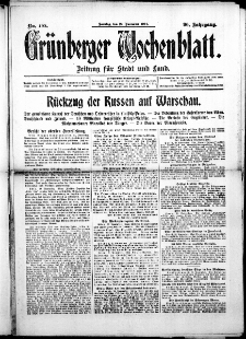 Grünberger Wochenblatt: Zeitung für Stadt und Land, No. 188. (22. November 1914)