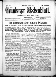 Grünberger Wochenblatt: Zeitung für Stadt und Land, No. 197. (3. Dezember 1914)