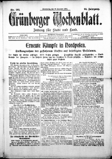 Grünberger Wochenblatt: Zeitung für Stadt und Land, No. 203. (10. Dezember 1914)