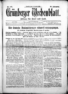 Grünberger Wochenblatt: Zeitung für Stadt und Land, No. 205. (12. Dezember 1914)