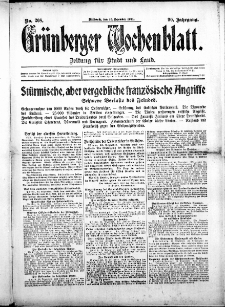 Grünberger Wochenblatt: Zeitung für Stadt und Land, No. 208. (16. Dezember 1914)