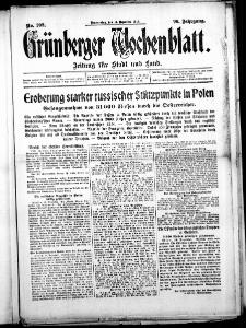Grünberger Wochenblatt: Zeitung für Stadt und Land, No. 209. (17. Dezember 1914)