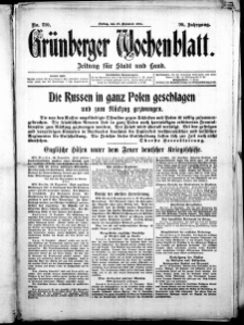 Grünberger Wochenblatt: Zeitung für Stadt und Land, No. 210. (18. Dezember 1914)