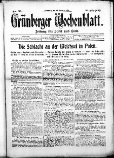 Grünberger Wochenblatt: Zeitung für Stadt und Land, No. 215. (24. Dezember 1914)