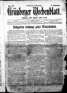 Grünberger Wochenblatt: Zeitung für Stadt und Land, No. 219. (31. Dezember 1914)