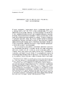 Dependentyzm w socjologii polskiej. Tezy do dyskusji = Dependentism in Polish sociology. Ideas for discussion