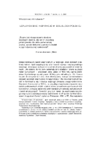 Leplayowskie inspiracje w socjologii polskiej = Le Play`s influence on Polish sociology