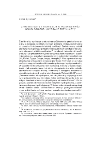 Zjawisko elity i teorie elit w polskiej myśli socjologicznej (wybrane przykłady) = Phenomenon of the elite and elite theory in polish sociological thought - some examples