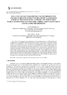 Influence of slip parameter, viscous dissipationand joule heating effect on boundary layer flow and heat transfer over a power-law stretching wedge-shaped surface with the correlation coefficient and multiple regressions