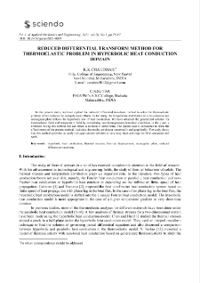 Reduced differential transform method for thermoelastic problem in hyperbolic heat conduction domain