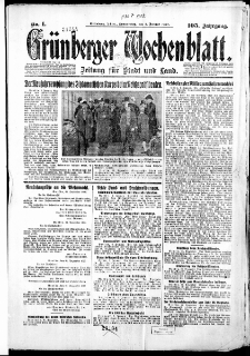 Grünberger Wochenblatt: Zeitung für Stadt und Land, No.1. ( 1. Januar 1930 )