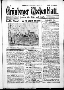 Grünberger Wochenblatt: Zeitung für Stadt und Land, No. 7. ( 9. Januar 1930 )