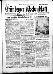 Grünberger Wochenblatt: Zeitung für Stadt und Land, No. 8. (10. Januar 1930)