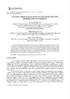 Natural frequencies of FG plates with two new distribution of porosity