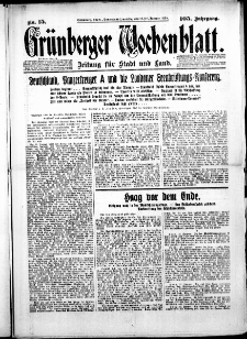 Grünberger Wochenblatt: Zeitung für Stadt und Land, No.15. ( 18./19. Januar 1930 )