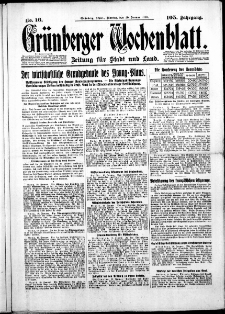 Grünberger Wochenblatt: Zeitung für Stadt und Land, No.16. ( 20. Januar 1930 )