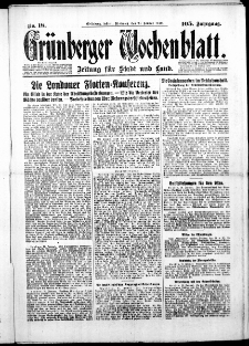 Grünberger Wochenblatt: Zeitung für Stadt und Land, No.18. ( 22. Januar 1930 )