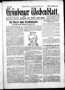 Grünberger Wochenblatt: Zeitung für Stadt und Land, No.19. ( 23. Januar 1930 )
