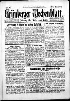 Grünberger Wochenblatt: Zeitung für Stadt und Land, No.20. ( 21. Januar 1930 )