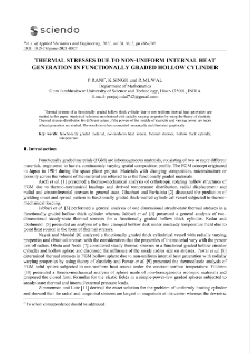 Thermal stresses due to non-uniform internal heat generation in functionally graded hollow cylinder