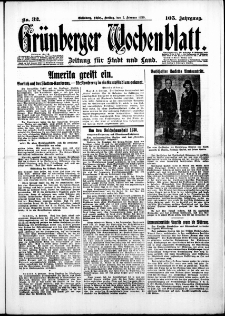 Grünberger Wochenblatt: Zeitung für Stadt und Land, No.32. ( 7. Februar 1930 )